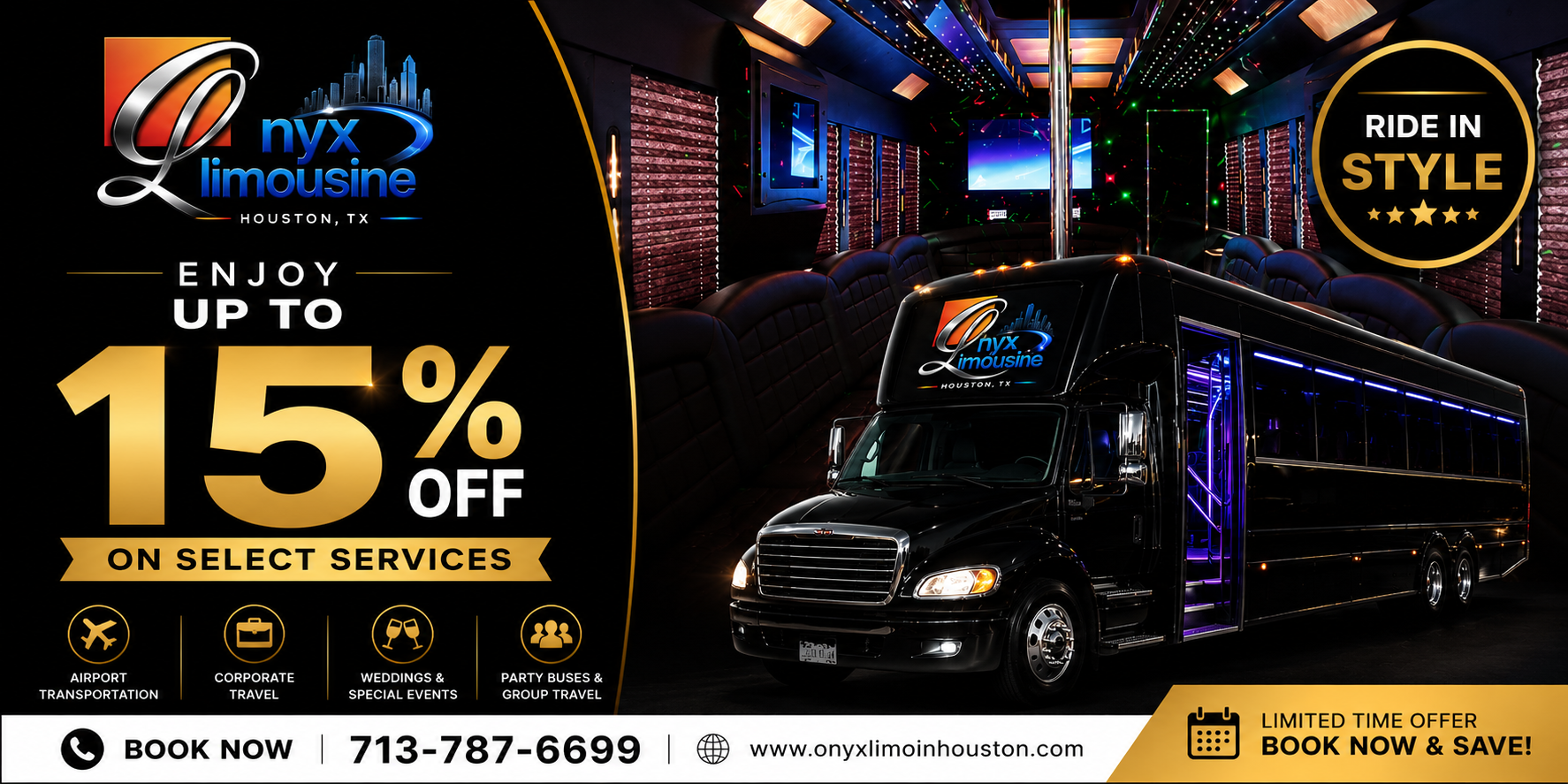 ONYX Limo & Party Bus Rental Selected Service Offers